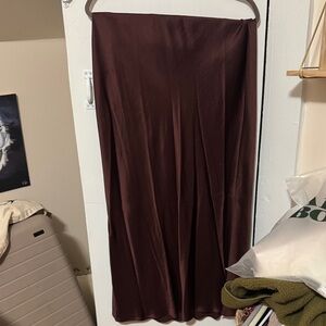 Madewell Chocolate Brown Midi Slip Skirt
